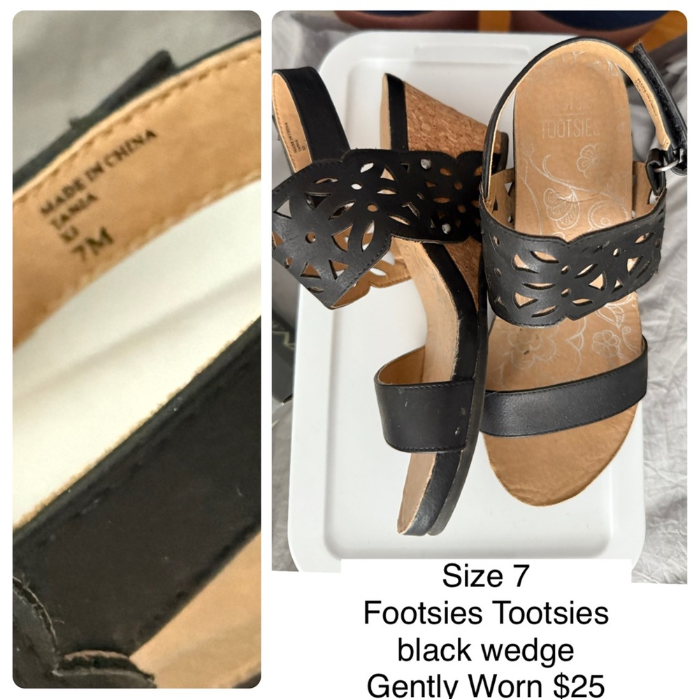 Mootsies Tootsies Black Cutout Wedges